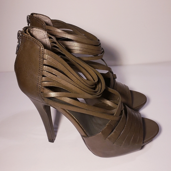 ASH Gossip Leather Ankle Strap Stiletto Heels - Picture 2 of 8